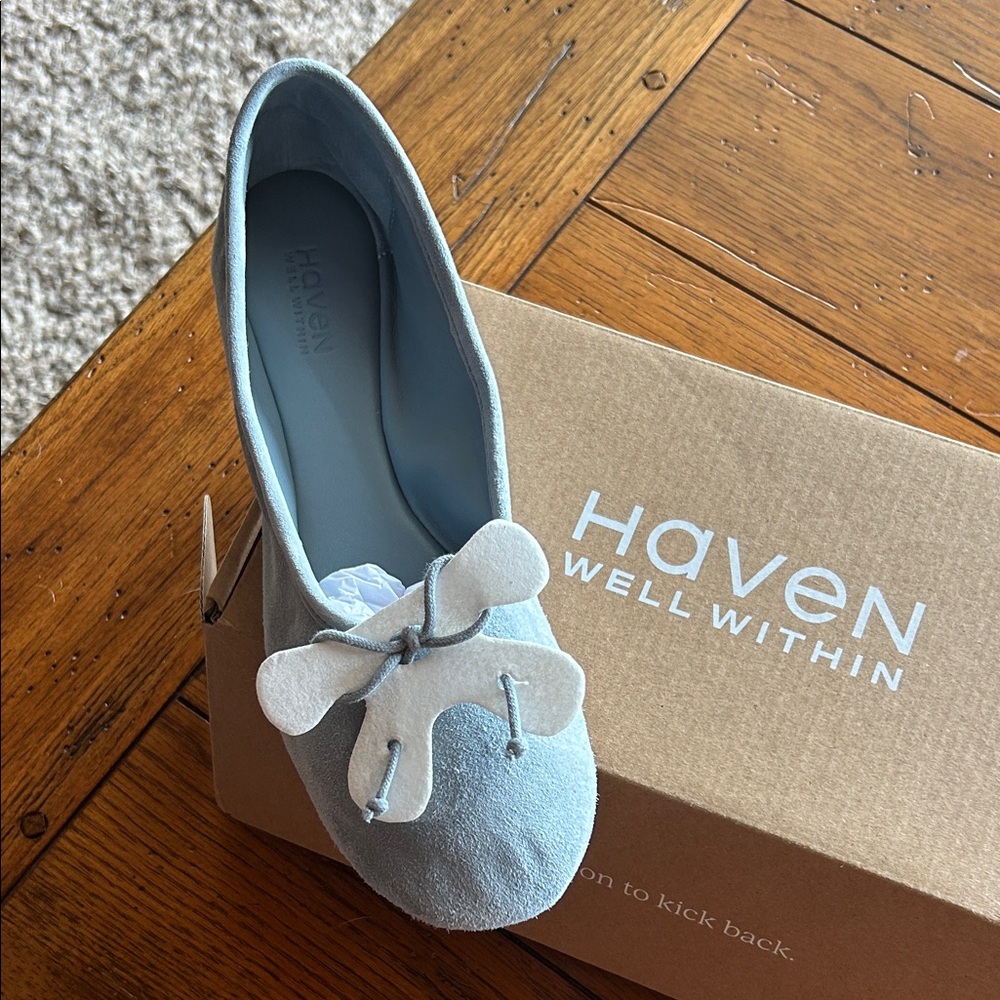 Haven Light Blue Suede Loafers